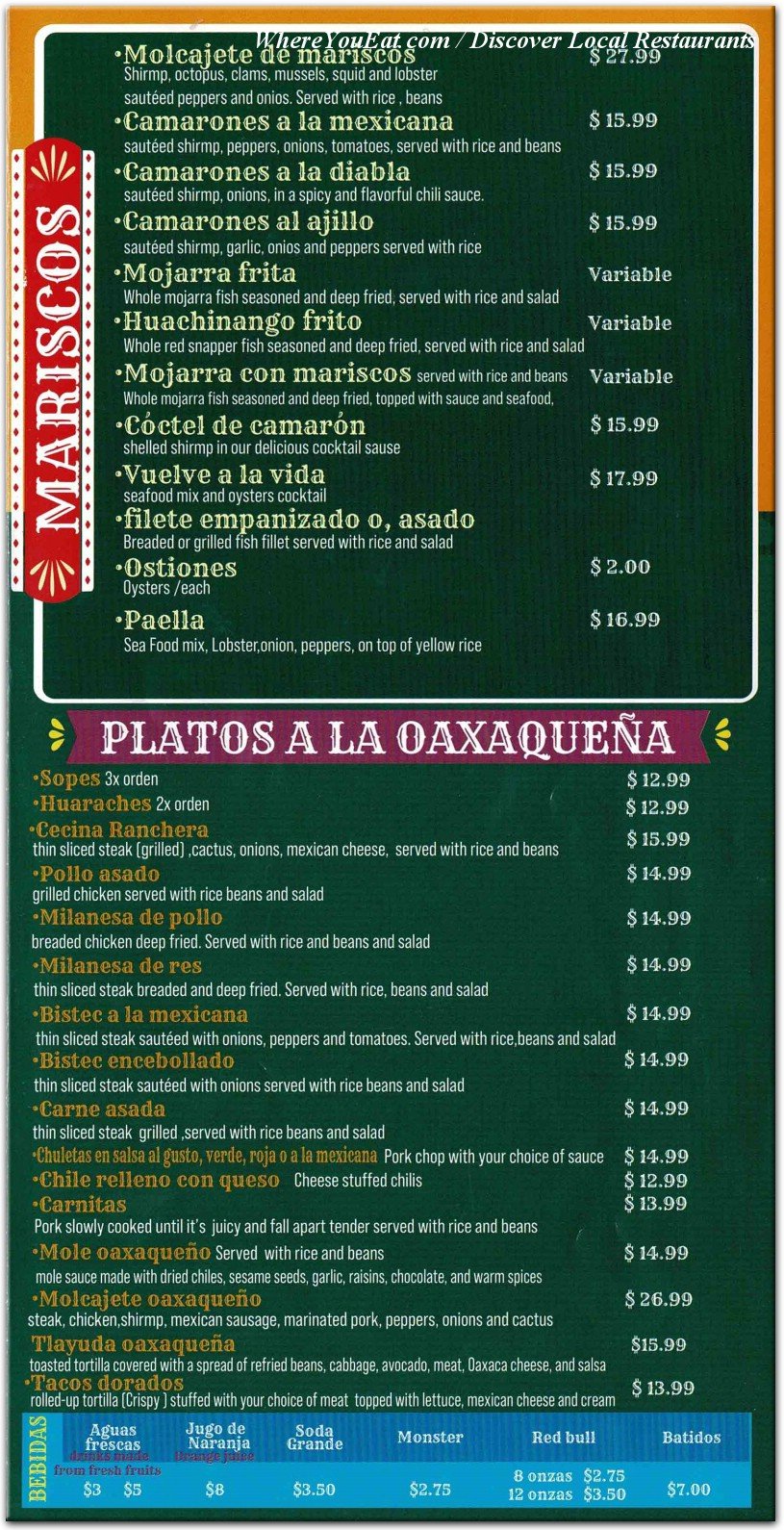 menu